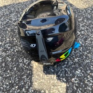 Giro Black Helmet with Neon Multicolor Accents